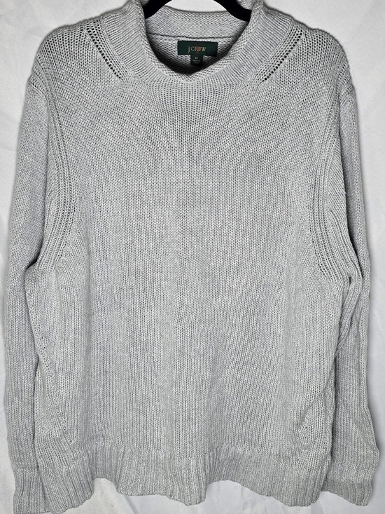 J. Crew Sweaters - J. Crew Gray 100% Cotton Crewneck Roll Neck Relaxed Fit Sweater Winter Fall, 3X